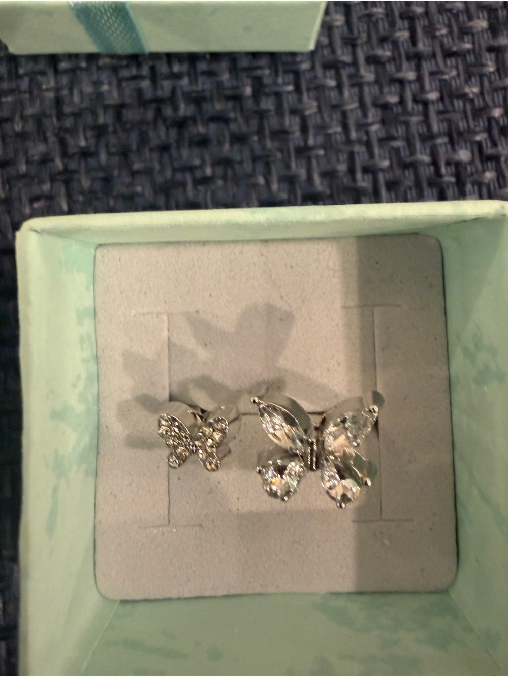 Sterling Silver Butterfly Ring with Clear Crystals - Silver